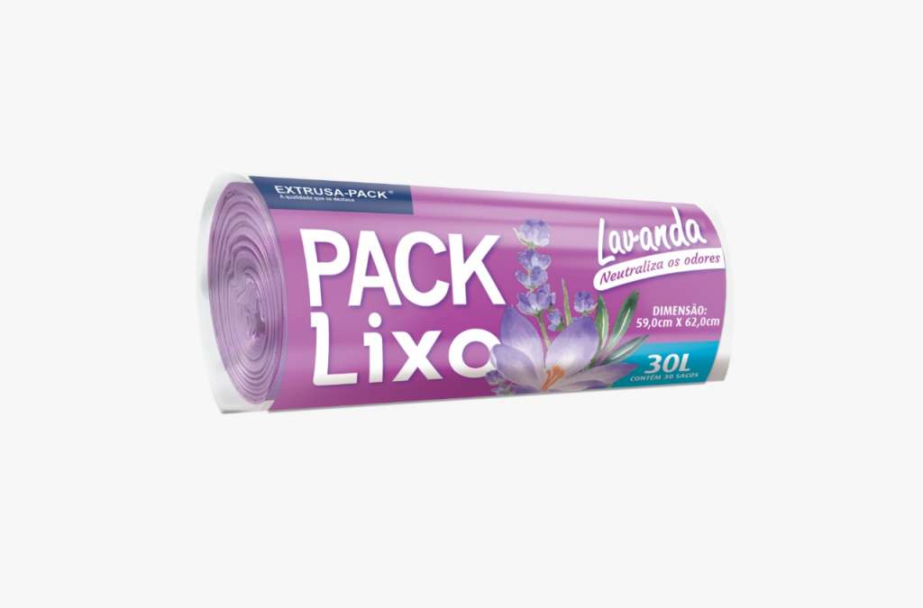 PACK LIXO LAVANDA 030 LITROS 59X62 RL 30 UN