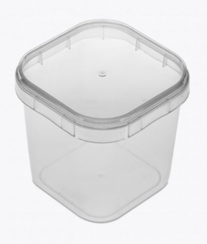 PLASTILANIA - POTE QUADRADO 220ML C/ TAMPA - PT.10UN